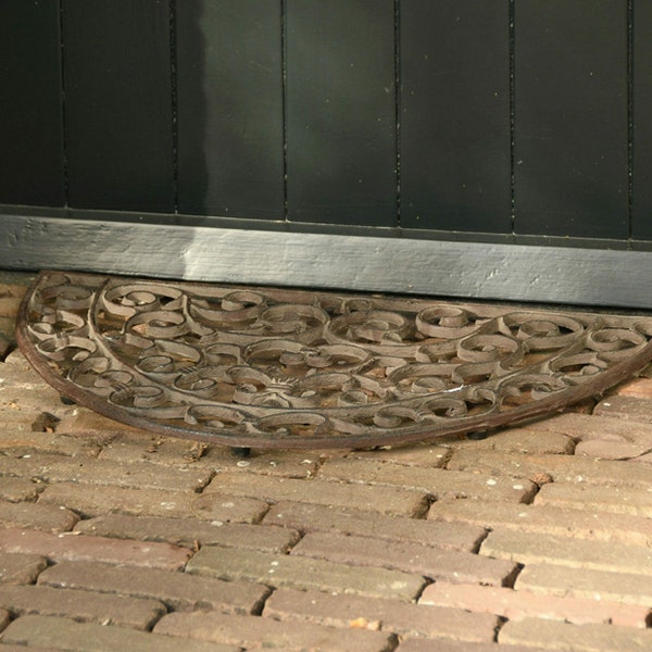 Landhaus Türmatte, Fussmatte, Gusseisen FRIEDRICH, halbrund, schwere Qualität