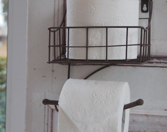 Chic Antique Toilettenpapierhalter Ziegelform Holz Brocante Shabby Landhaus