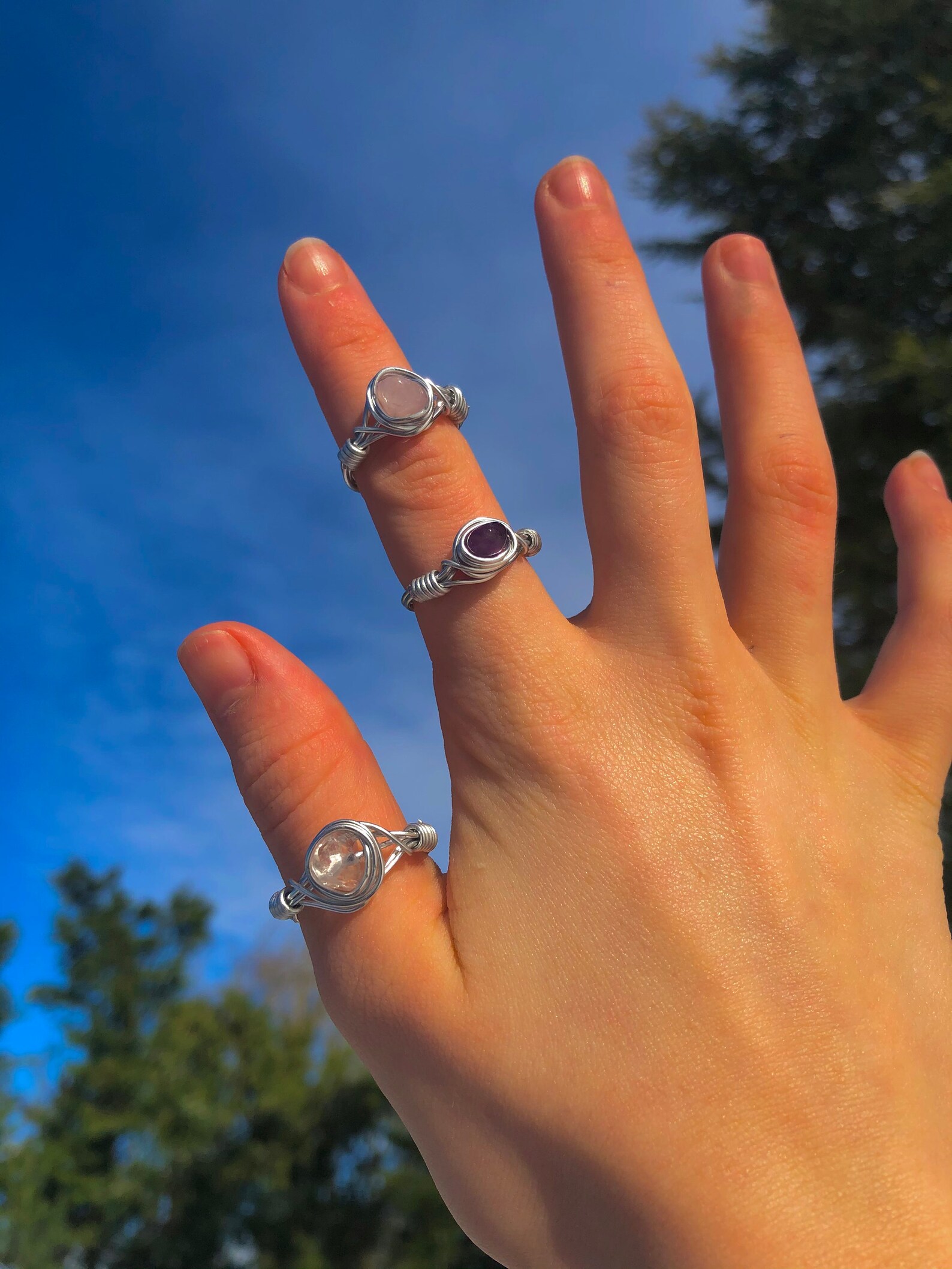 Handmade ring with gemstone // indie ring // aesthetic // Etsy