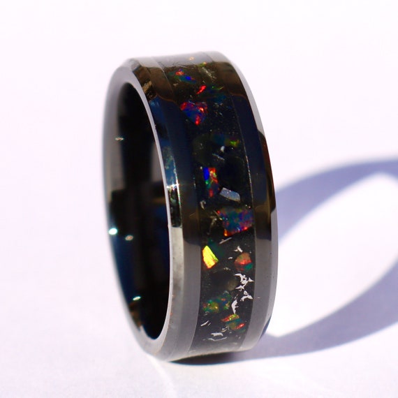 Fire obsidian ring sale