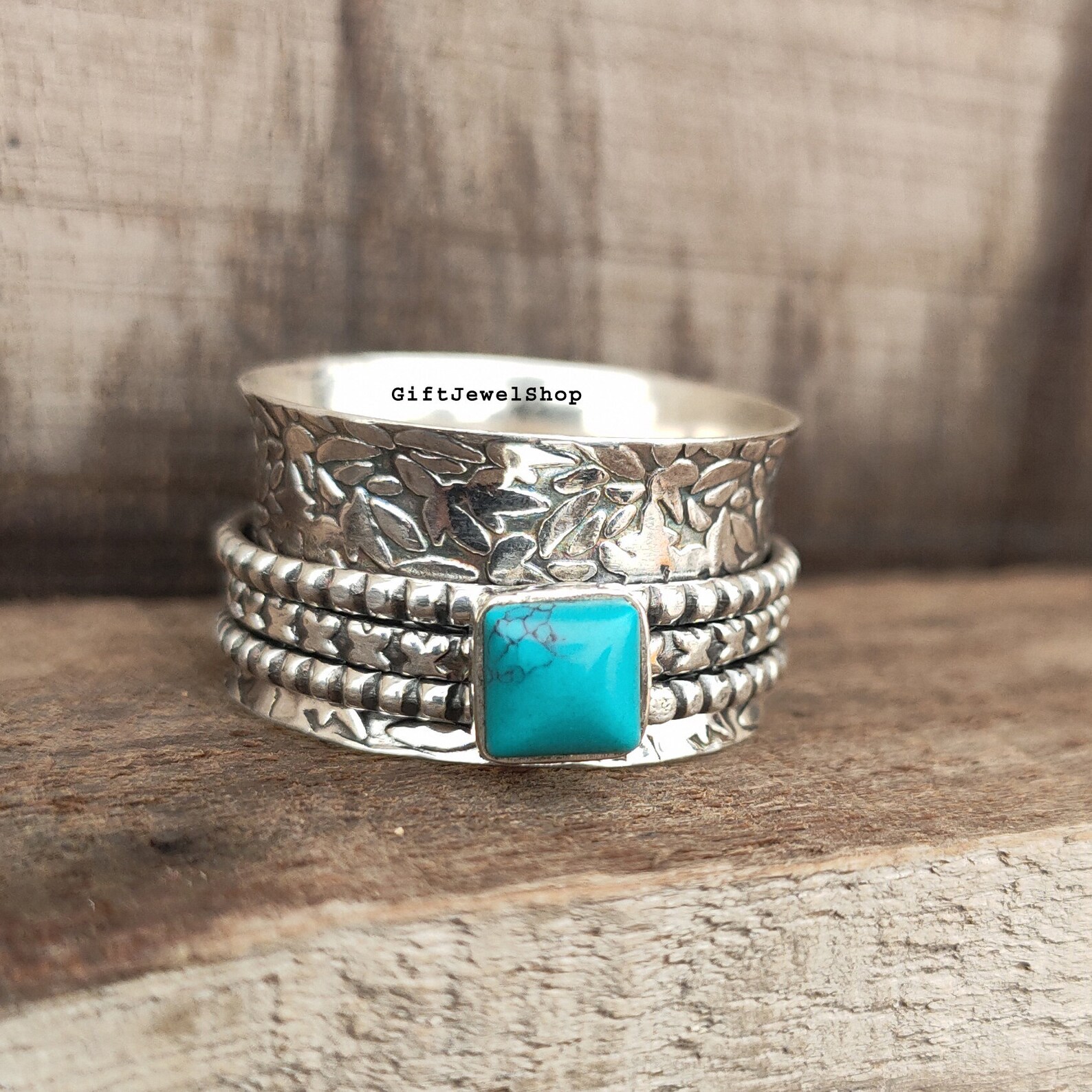 Turquoise Ring Natural Turquoise Women Ring Sterling Silver Etsy