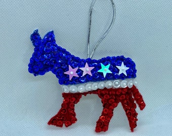 Democrat Donkey Felt Ornament