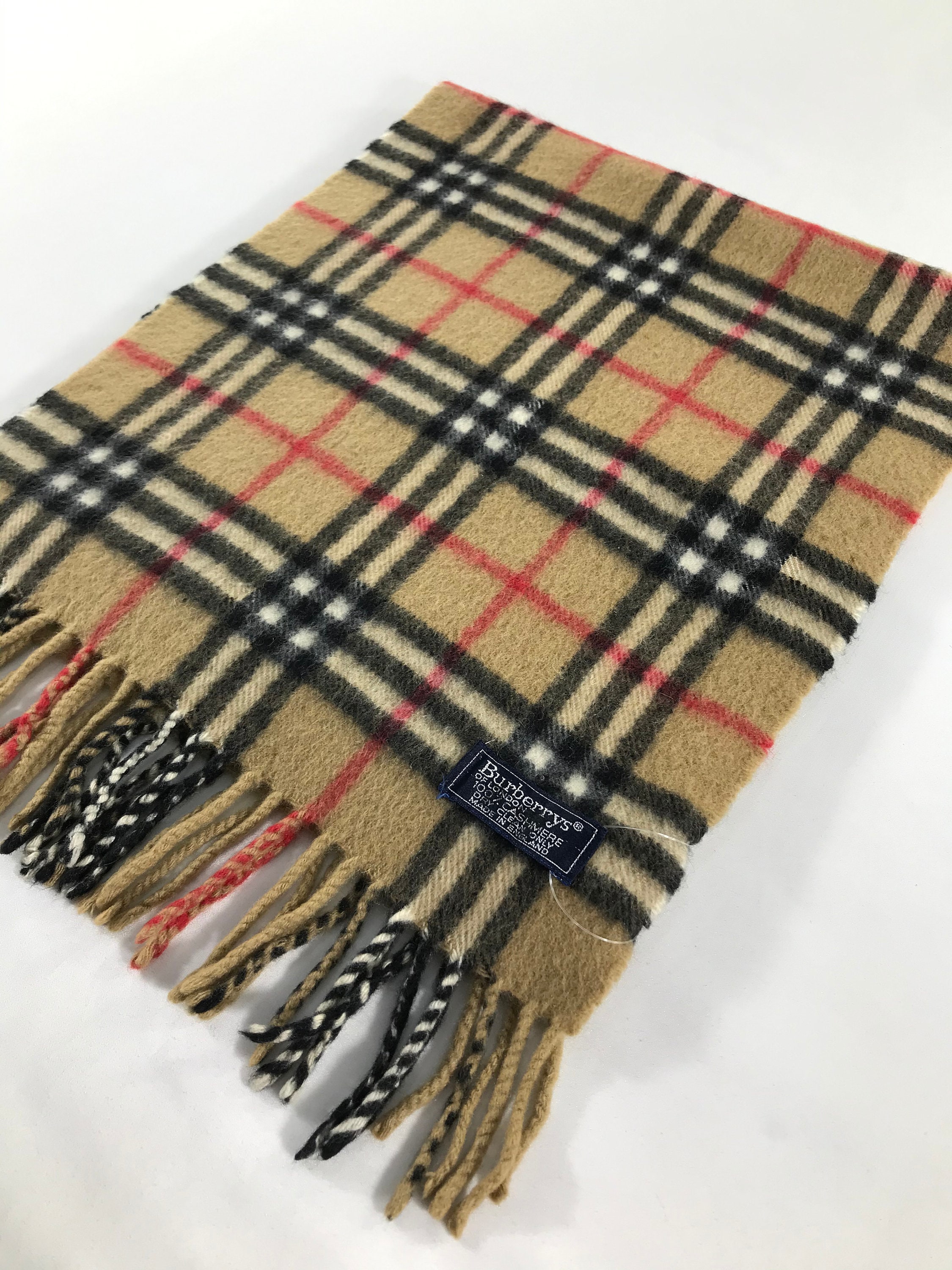Vintage Burberry Scarf Luxury Accessories Wool Scarf Cashmere Etsy