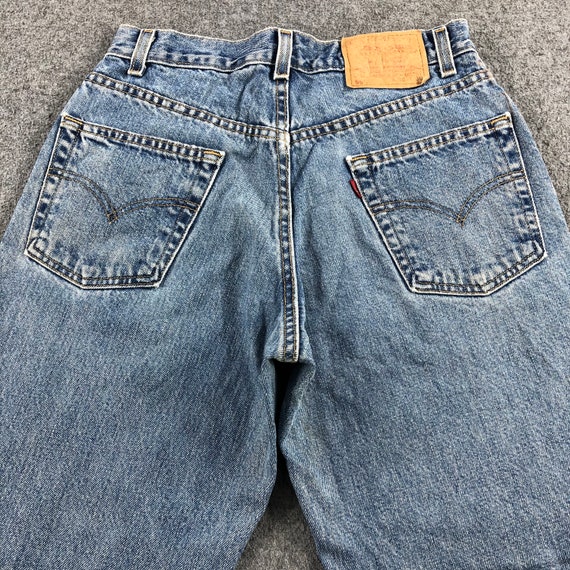 Size 28x29 90s Vintage Blue Wash Levis 550 Jeans … - image 7