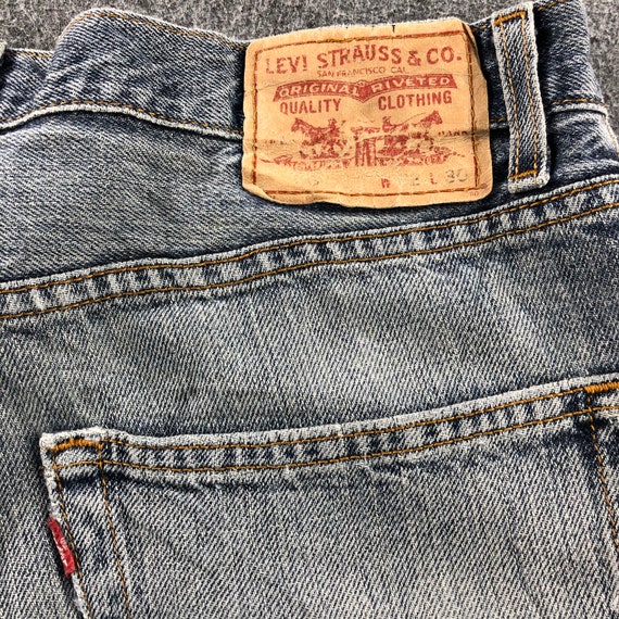 Size 34x28.5 Vintage Distress Levis 569 Jeans Dar… - image 10