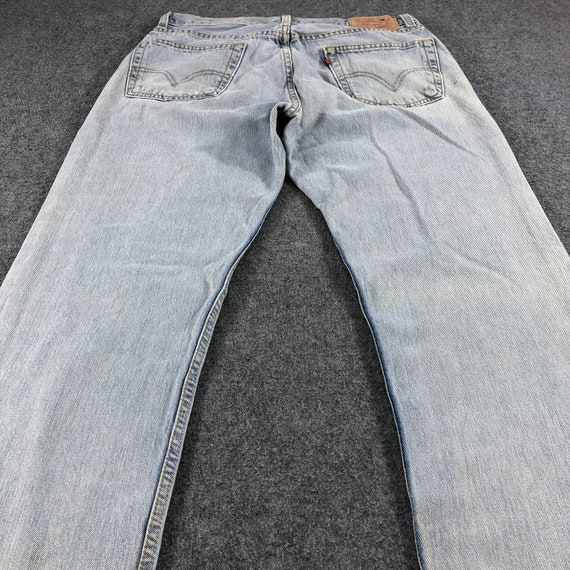 Size 33x32.5 Vintage Light Wash Levis 505 Jeans F… - image 8