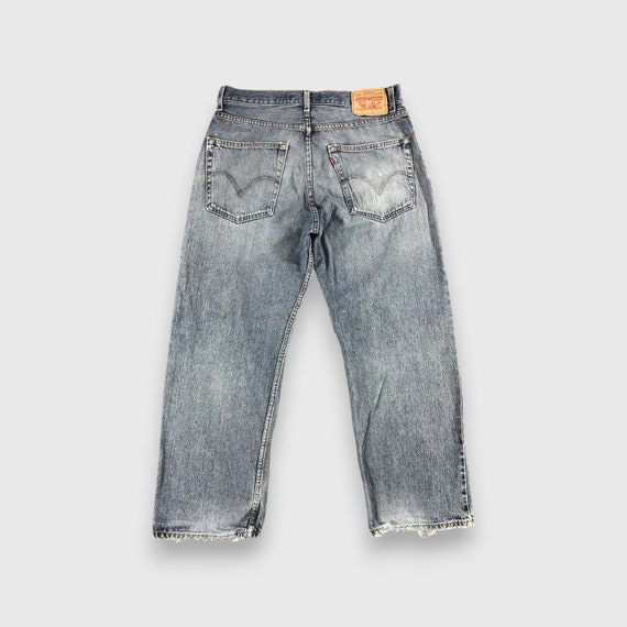 Size 34x28.5 Vintage Distress Levis 569 Jeans Dar… - image 2