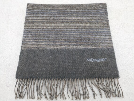 GalaxiesCollection Vintage Yves Saint Laurent Scarf Yves Saint Laurent Muffler Yves Saint Laurent Wool Muffler Yves Saint Laurent Neck Scarf Wool Winter Scarf