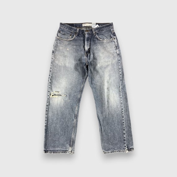 Size 34x28.5 Vintage Distress Levis 569 Jeans Dar… - image 1