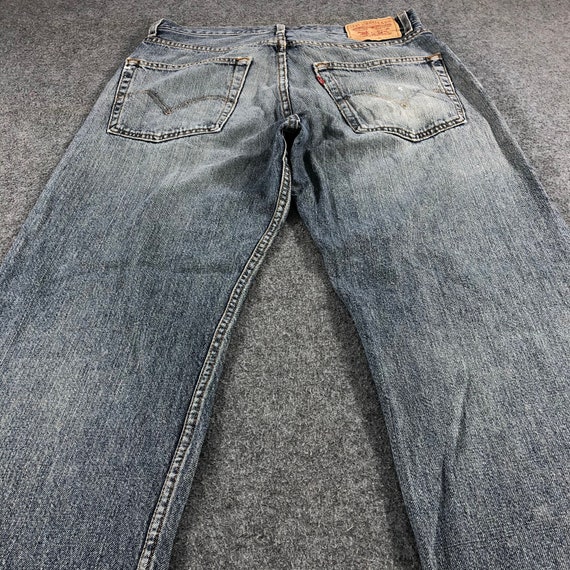 Size 34x28.5 Vintage Distress Levis 569 Jeans Dar… - image 7