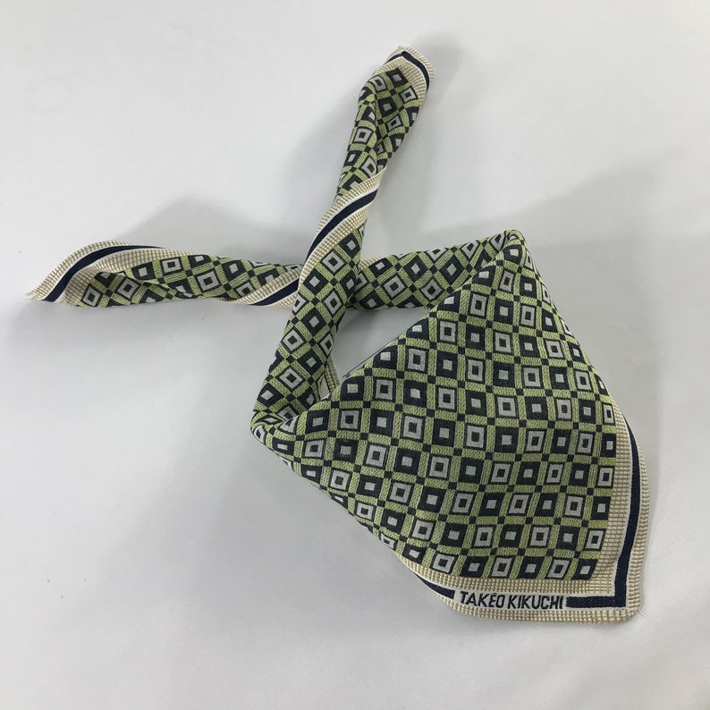 Vintage Takeo Kikuchi Handkerchief Pocket Square Neckerchief Face Mask Floral Babushka Bandana Accessories Head Band Hair Tie