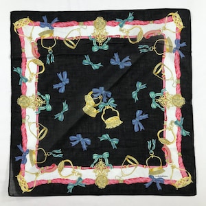 Vintage Lancel Handkerchief Bandana Babushka Wrap Authentic Accessories Luxury Neckwear New Year gift Pocket square