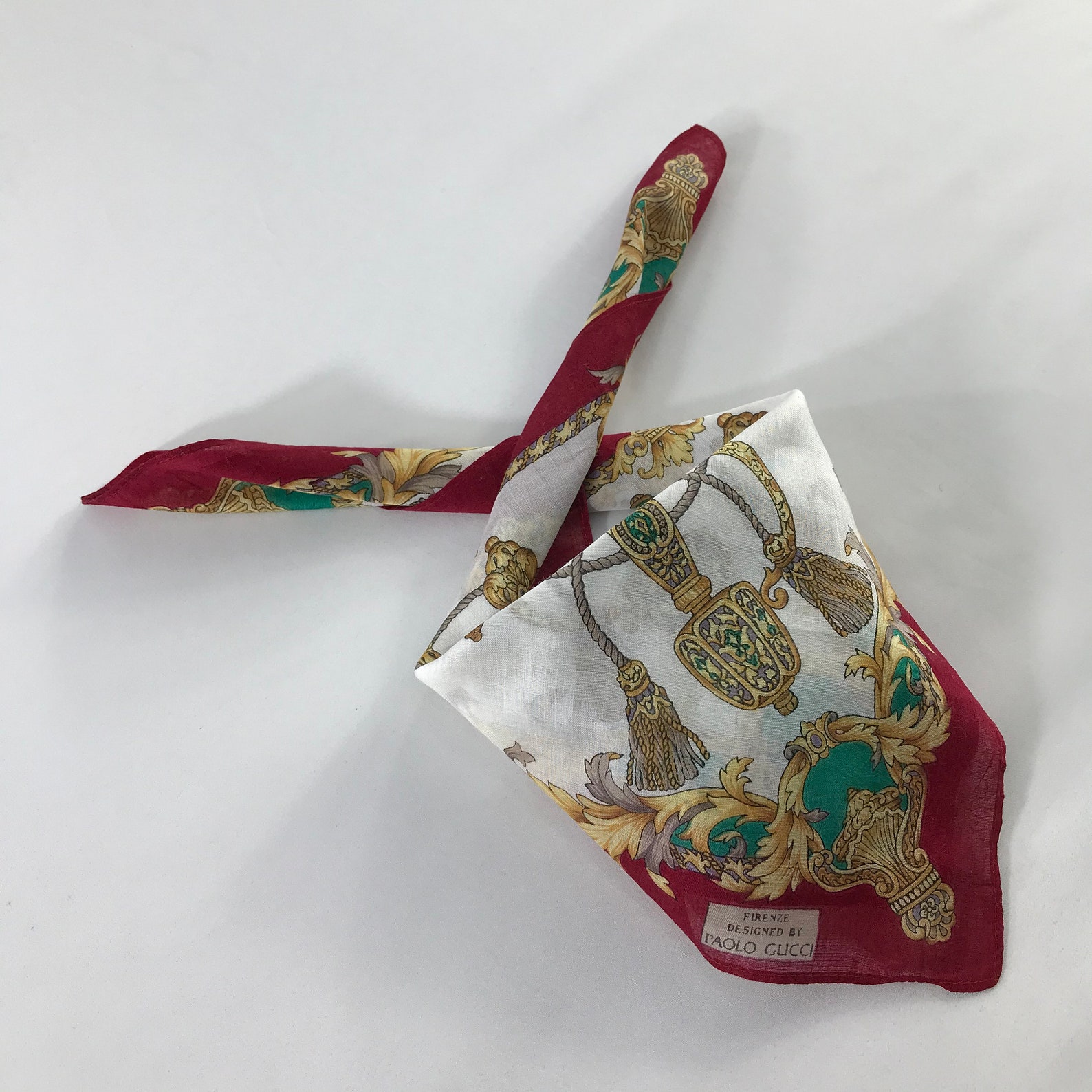 Vintage Paolo Gucci Handkerchief Pocket Square Neckerchief | Etsy