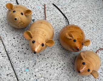 Handmade wooden mouse