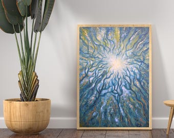 Wasser: Meerjungfrau Gemälde | Kunstdruck - by MaysNaturePrints
