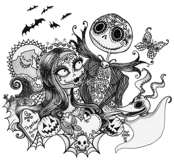 Download Jack & Sally SVG / Nightmare Before Christmas Mandala SVG ...