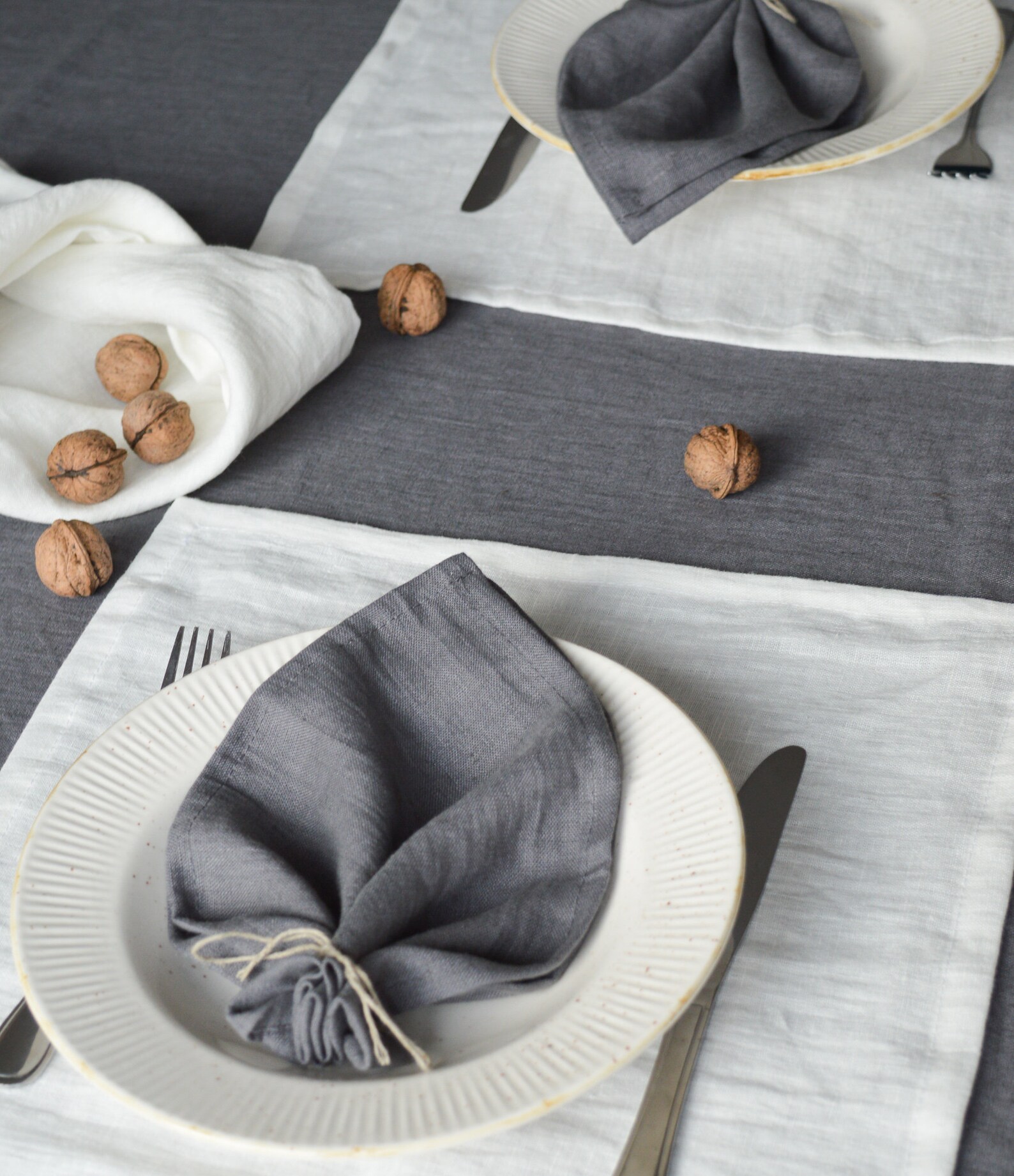 Large Stonewashed Linen Napkins. Rustic Wedding Shabby Chic Etsy