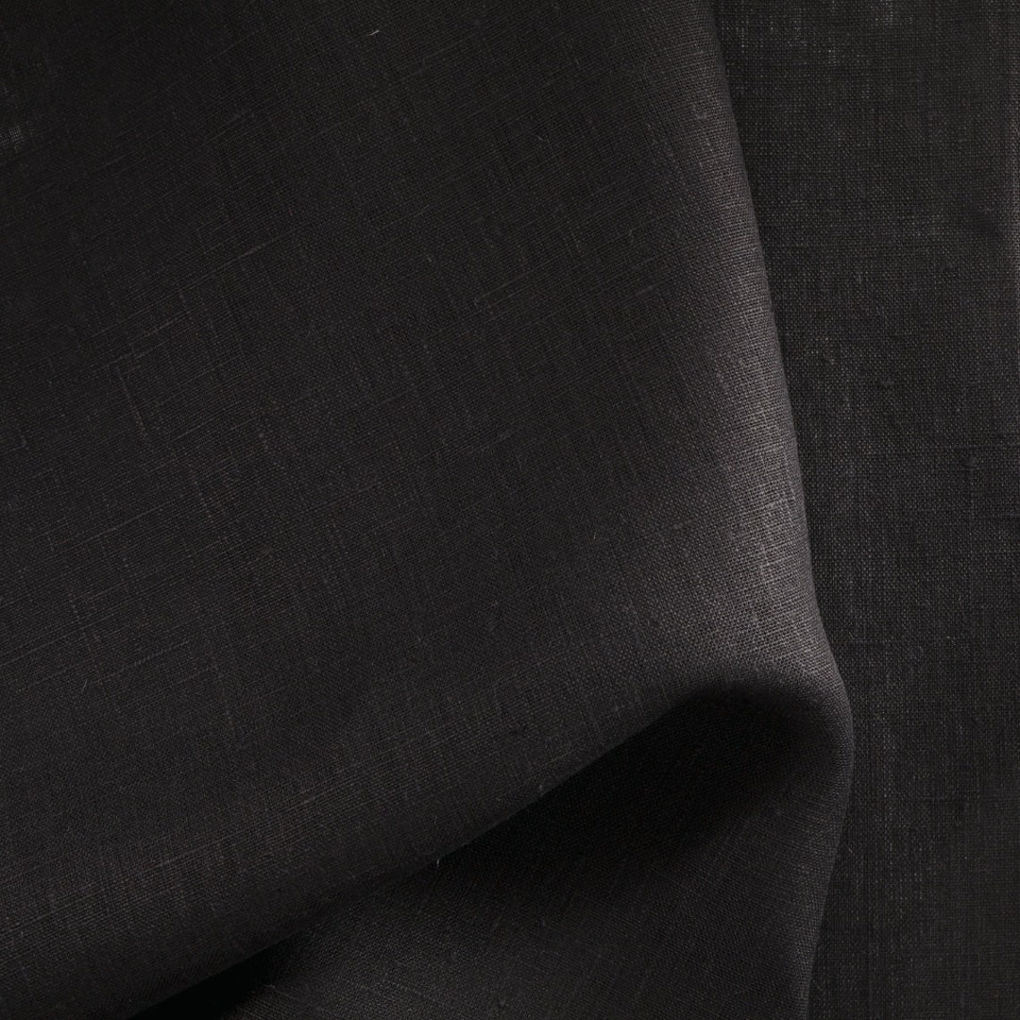 Pure 100 Linen Fabric by the yard Black Linen Fabric Etsy