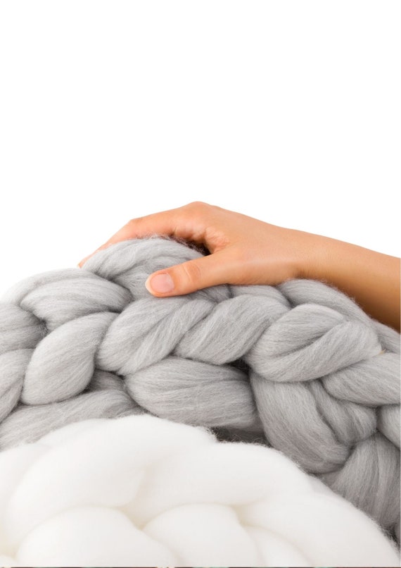 Knit Wool Blanket Merino Wool Optimal size 30x50' Big Etsy