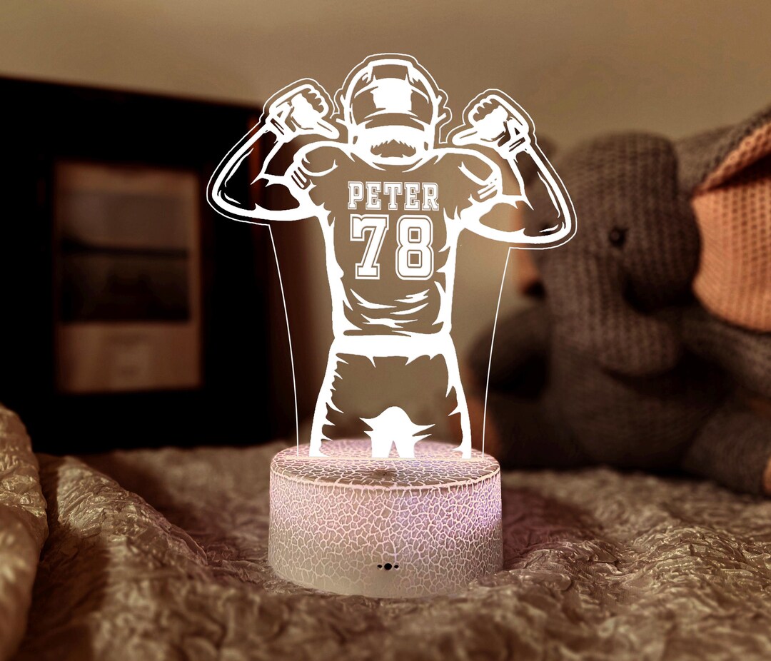 Hobbies \u0026 Interests Smallduuck Personalized Football Gifts For Boys Led  Personalized Football Player Name Night Light, image size:1080x926