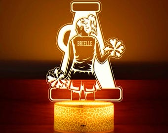 Luce notturna personalizzata per cheerleader - Regalo personalizzato per la squadra