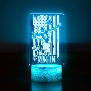 Personalized Volleyball Player Night Lights - Volleyball Gifts - Birthday Gift - Graduation Gift - Boys Game Room Decor - Volleyball Lamp