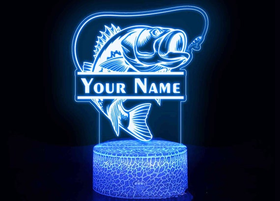 Fishing Night Lamp, Custom Night Light, Bedroom Decor, Fishing Enthusiast  Gift, Bedroom Bedside Lights, Fish Decoration, Fisherman Gift 