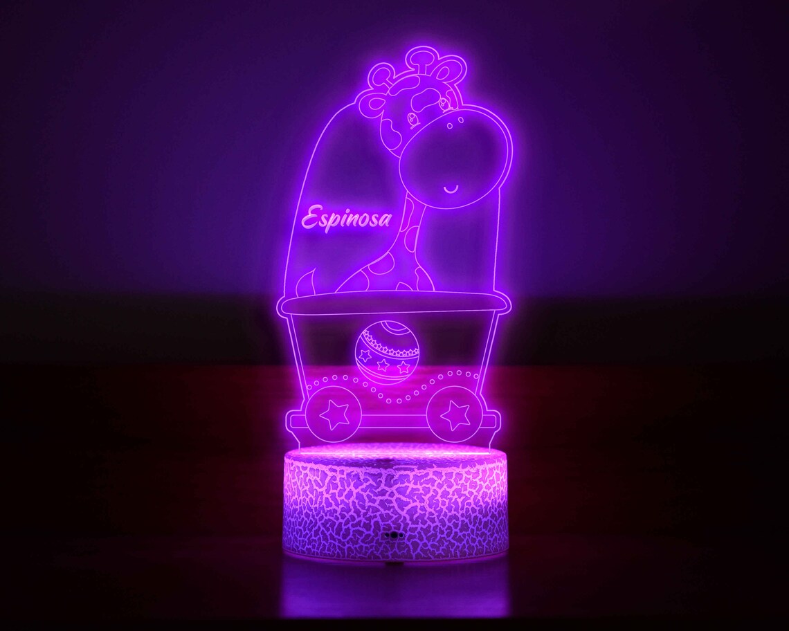 Personalized Baby Giraffe Night Lights Baby Giraffe Lamp Led Etsy