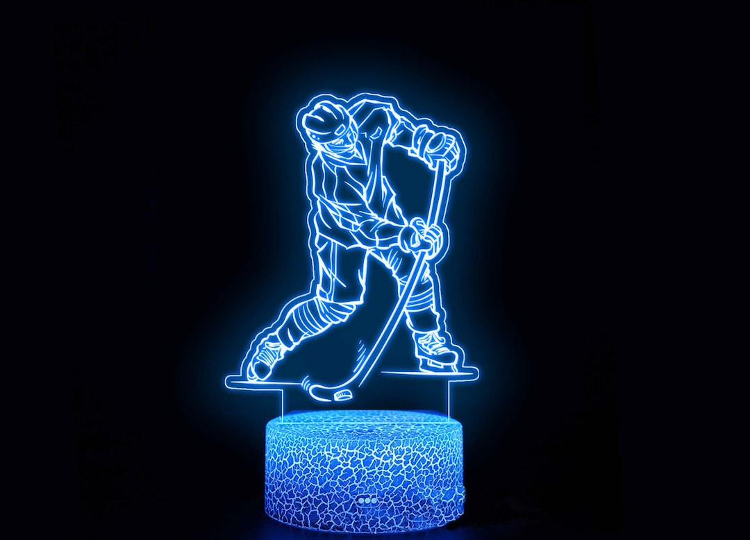 Hockey Player Night Light, Children Night Lamp, Boys Desk Lamp, Ice