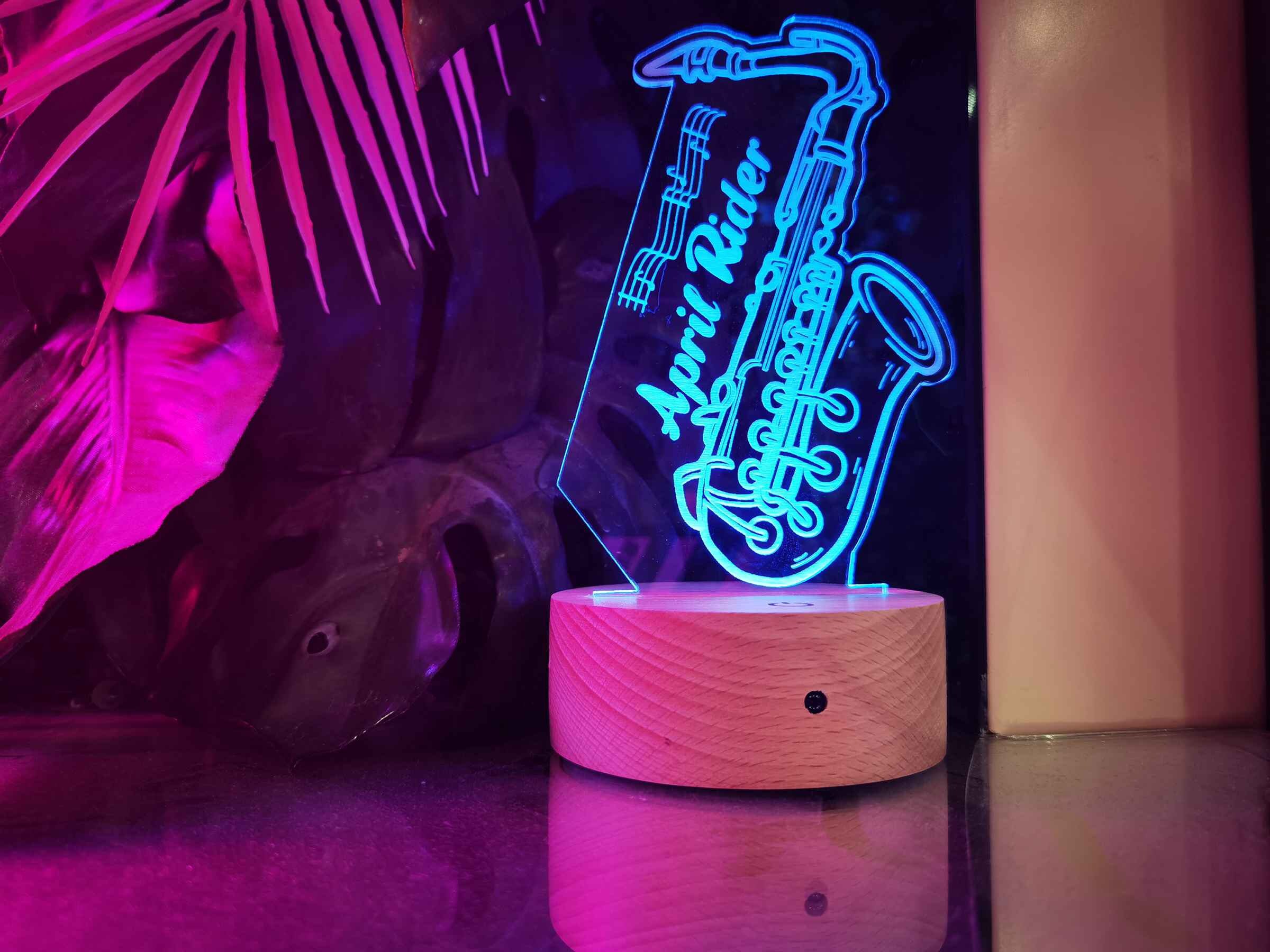 Personalized Sax Night Light, Bed Room Decor, Musice Nursery Room