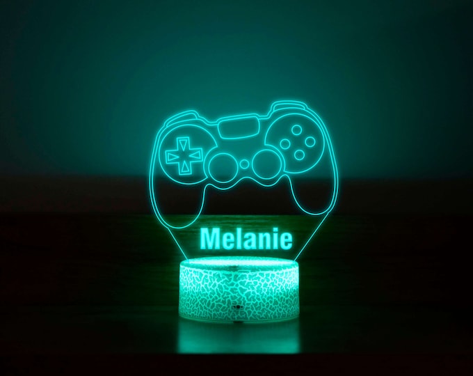 Personalized Gamer Night Light, Custom Gamer Tag Sign,Gamer Room Decor, Childrens Light, Birthday Present, Gamer Desk Light, Gaming Light