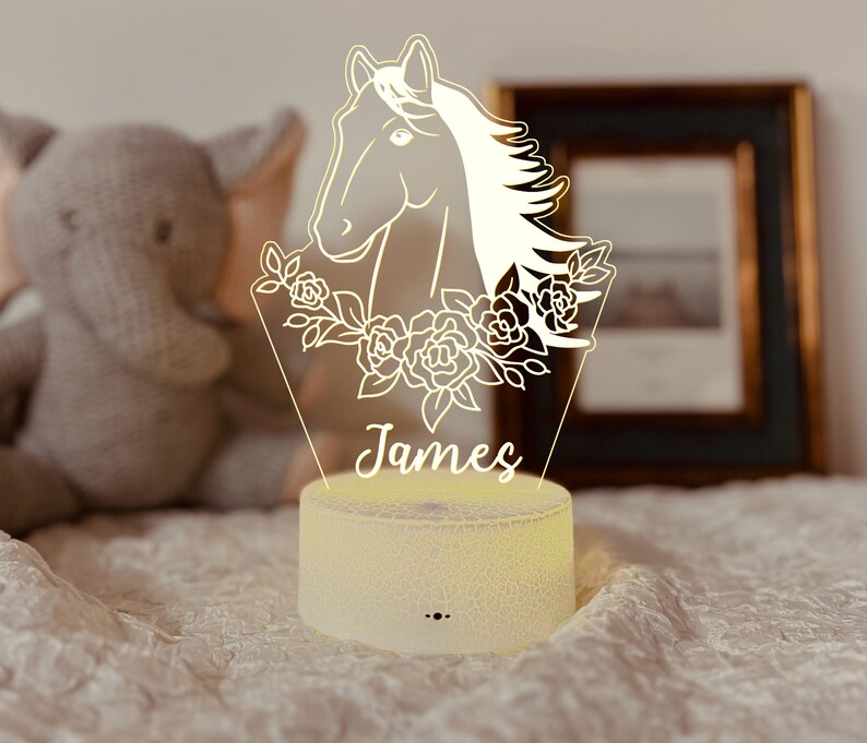 Personalised Horse Night Light, Animal Home Decor, Children's Light