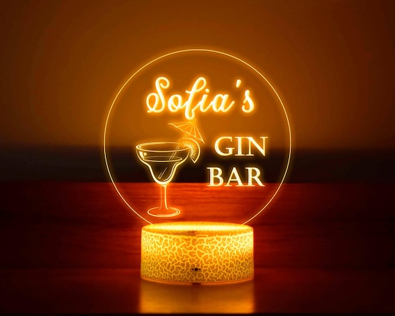 Custom Neon Gin Bar Sign - Light Up Sign - Home Bar Sign - Personalized Bar Sign - Gift for Friends - Bar Accessory - Gift for Dad