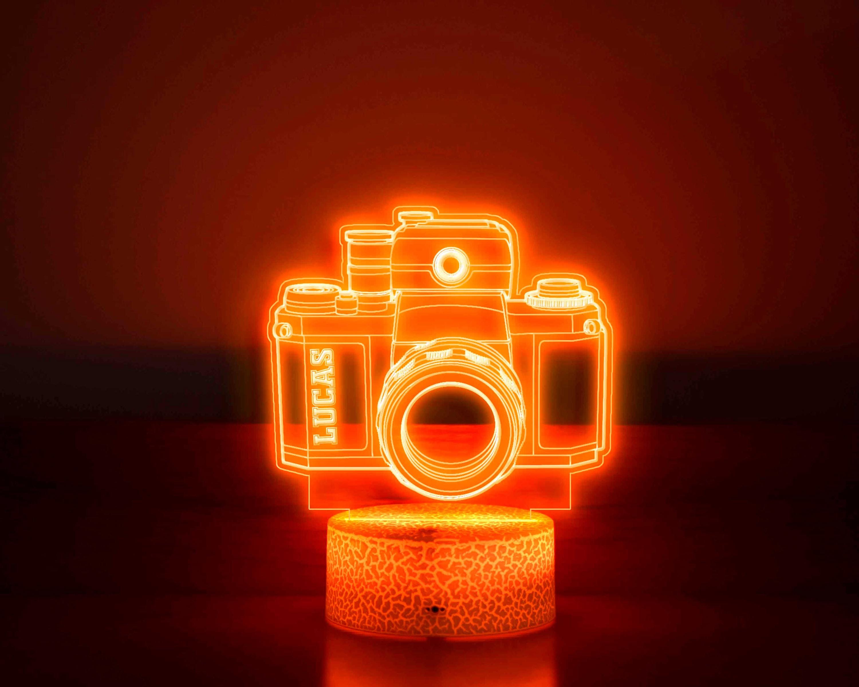 Personalized Camera Night Light, Photography Gift, Custom Name Lamp - Etsy