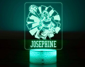 Luce notturna personalizzata per cheerleader - Regalo per la squadra di cheerleader, Decorazione per la camera da letto delle ragazze