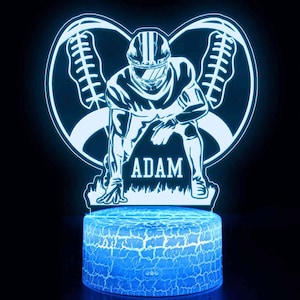 Fußball Nachtlicht, benutzerdefinierte Name Nachtlampe, Fußballspieler Geschenk, Jungen Zimmer Dekor, Geschenk für Jungen, Fußball Geschenke, Teenager Junge