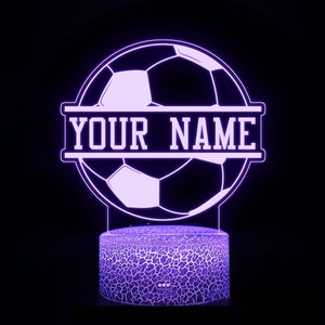Gepersonaliseerde voetbalnachtlamp, aangepaste voetbalnachtlamp, verjaardagscadeaus, kinderslaapkamerlamp, kinderkamerdecor, voetbalclubdecor