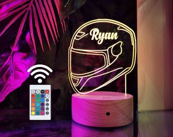 Personalisierte Motorrad-Nachtlicht, 16 farbige LED-Lampe, Jungen-Raum-Dekor