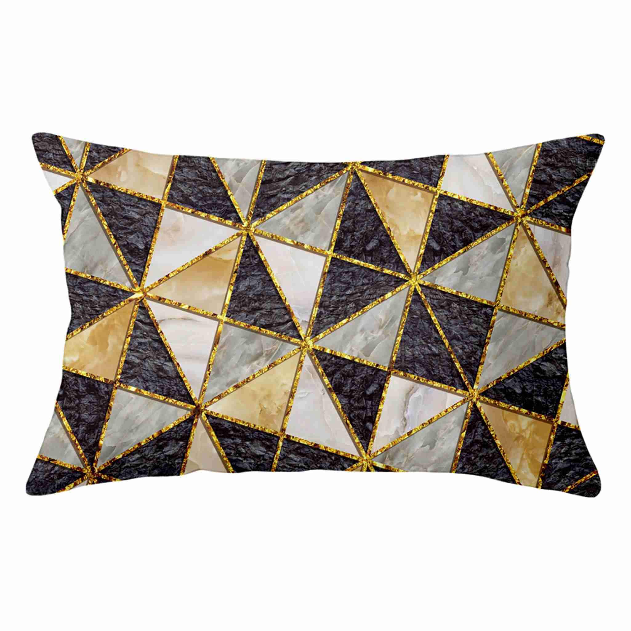 Geometric Gold Black White Pillow Cover 12 x 20 16 x 24 20 x Etsy
