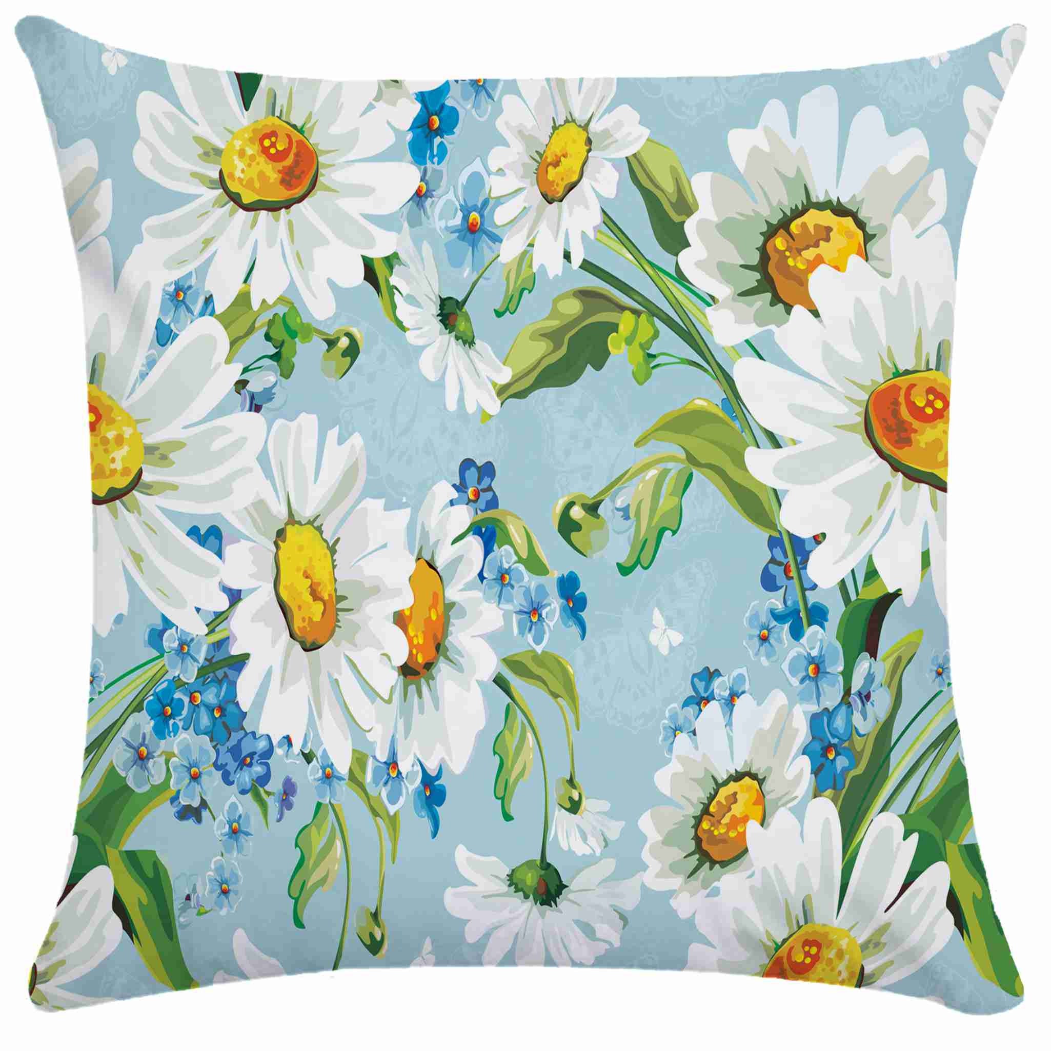 White Flower Pattern Decorative Cushions Pillowcase Polyester Etsy