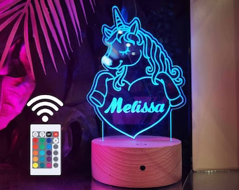 Unicorn Night Light with Name for Kids - Newborn Girl Gift - Name Light for Kid - Personalized Baby Gift for Girl or Boy - Baby Shower Gift