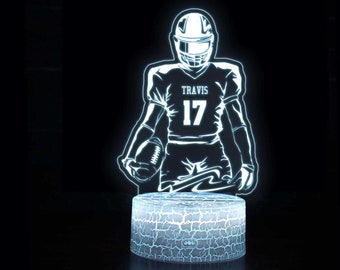 Custom Night Light, Football Lights, Football Lamp, Football Gift, Birthday Gifts, Gift for Boy, Kids Room Decor, Boys Bedroom Gift