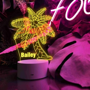 Coconut Tree Night Lights, Custom Night Lamp, Bedroom Decor, New Baby Gift, Bedside Lamp, Holiday Gifts, Anniversary Gifts, Fathers Day Gift