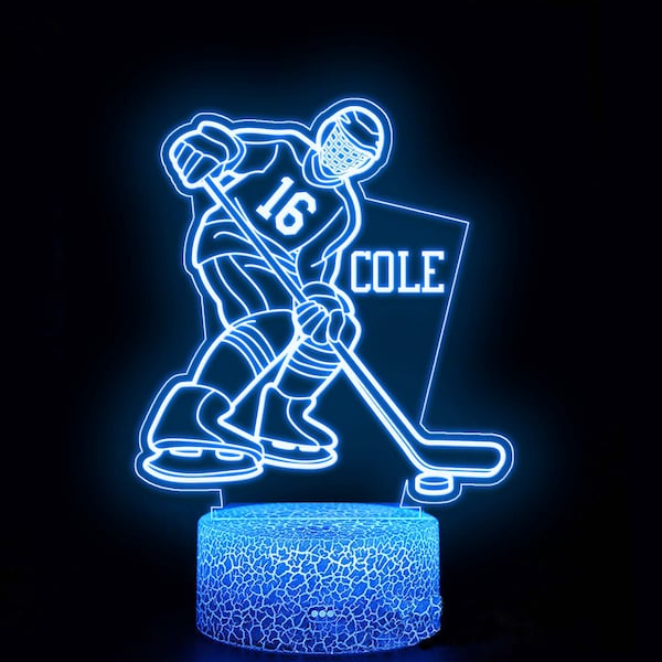 Eishockey Nachtlicht, Kinderlichter, Jungenzimmer Dekor, Geschenk für Jungen, Kinderlicht, Eishockey Fan Geschenk, Schlafzimmer Dekor