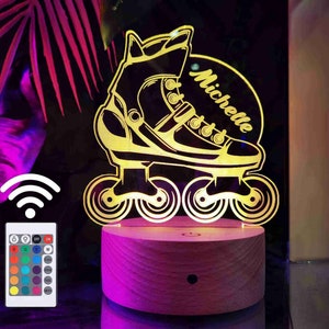 Roller Skating Night Light, Custom Bedroom Night Lights, Gift for Boy, Custom Kids Gift, Birthday Gift, Home Decor, Personalized Gifts