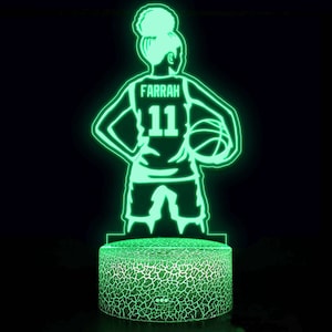 Basketball Player Night Lamp, Gilrs Bedroom Lights, Basketball Bedroom Decor, Girls Room Decor, Basketball Gifts for Girls, Birthday Gift