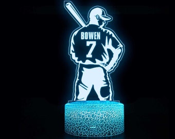 Personalisierte Baseball Nachtlicht, 16 Farbe LED, Kinderzimmer Dekor