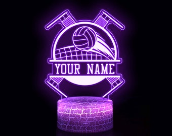 Personalized Volleyball Night Light, 3D LED Lamp