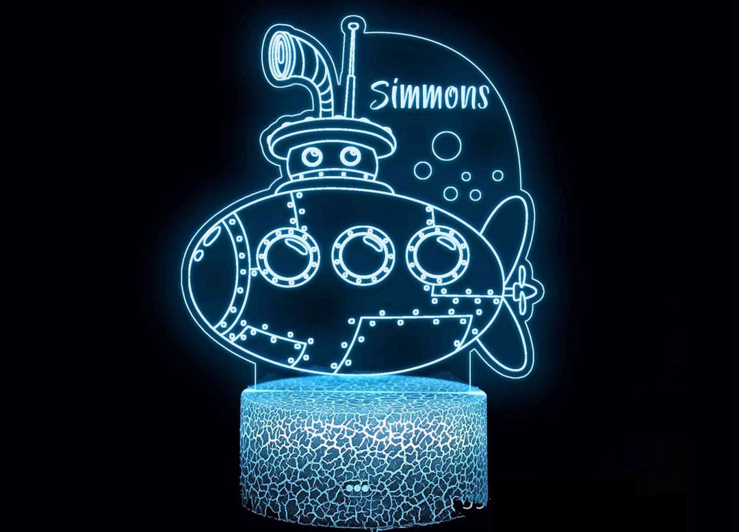 Personalized Submarine Night Lights, Baby Room Decor, Kids Bedroom