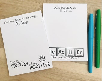 Custom Science Teacher Notepad, Personalized Teacher Gift, Unique Gift for Teacher Appreciation, Fun Science Teacher Gift